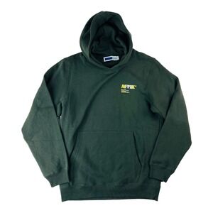Affix Works Green w/ Yellow Graphic Organic Cotton Hoodie Mens‎ Size Medium M